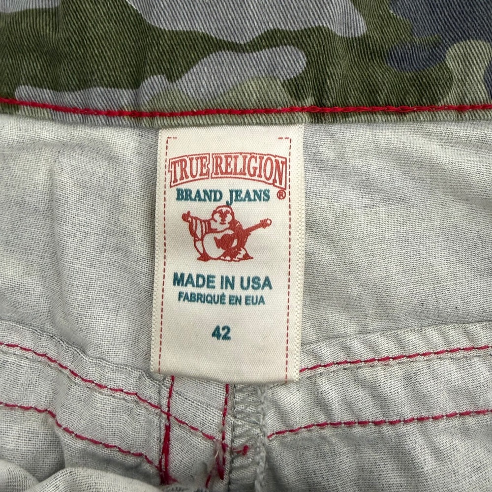 True Religion Billy Super T Camo Shorts Mens 42 Made in USA Baggy Y2K Streetwear - Picture 3 of 9
